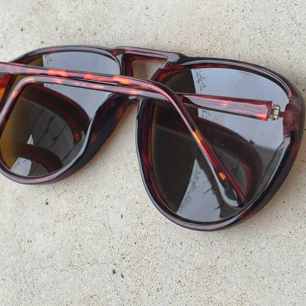 Classic Optical Men Sunglasses Blue Mirror Lenses Brown Tortoise Frame - Picture 4 of 13
